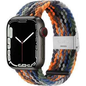 Justerbar flettet solo-løkke med spænde kompatibel med Apple Watch-bånd 42 mm 44 mm 45 mm blødt armbånd stretch nylon elastisk rem til Iwatch-serien