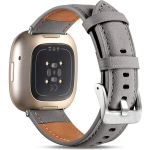 Kompatibel med Fitbit Versa 3 og Fitbit Sense-bånd til kvinder, mænd, topgarnet ægte læder-udskiftningstilbehør Armbånd til Fitbit Sense/f