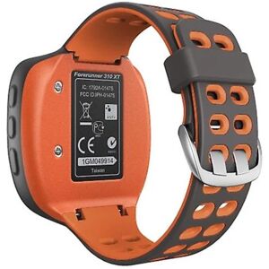 Til Garmin Forerunner 310xt tofarvet silikoneurrem Grey Orange