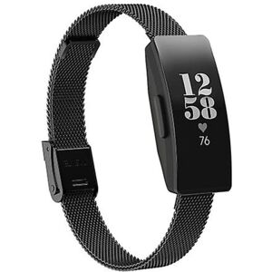 Til Fitbit Inspire / Inspire Hr / Ace 2 Double Insurance Buckle Milanese Watch Band Black