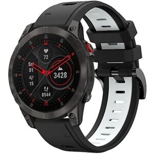 Til Garmin Epix Gen 2 22mm To-farvet Sports Silikone Urbånd Black-White