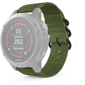 Til Garmin Fenix ​​5s 20mm 3-ringet nylonurrem Army Green