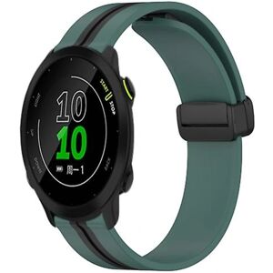 Til Garmin Forerunner 158 20mm foldemagnetisk lås Silikone urbånd Olive Green - Black