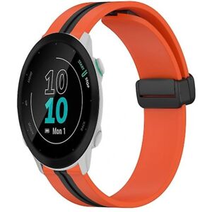 Til Garmin Forerunner 55 20mm foldemagnetisk lås Silikone urbånd Orange-Black