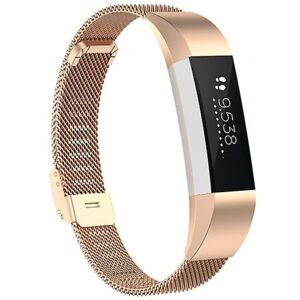 Til Fitbit Alta / Alta Hr / Ace Watch Button Mesh Metal Erstatningsrem Urrem Rose Gold