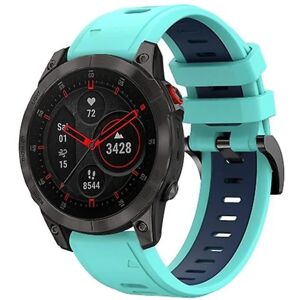 Til Garmin Epix Gen 2 22mm To-farvet Sports Silikone Urbånd Mint Green - Blue