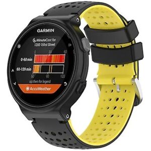 Til Garmin Forerunner 235 Silikone Sports-urrem i to farver Black-Yellow