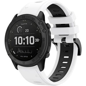 Til Garmin Tactix Delta 26mm To-farve Sports Silikone Watch Band White-Black