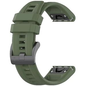 Til Garmin Epix Gen2 22 mm silikone ensfarvet urrem Dark Green