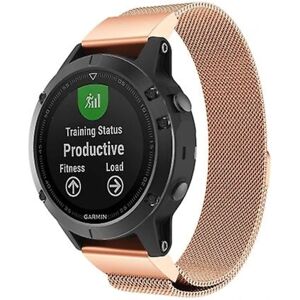 Til Garmin Fenix ​​5s Milan metal urbånd i rustfrit stål Rose Gold