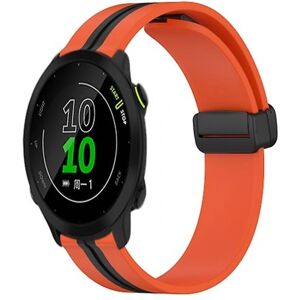 Til Garmin Forerunner 158 20mm foldemagnetisk lås Silikone urbånd Orange-Black