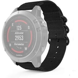 Til Garmin Fenix ​​5s 20mm 3-ringet nylonurrem Black