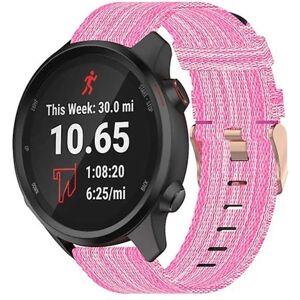 Til Garmin Forerunner 245 20mm nylonvævet urrem Pink