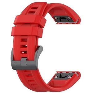 Til Garmin Epix Gen2 22 mm silikone ensfarvet urrem Red