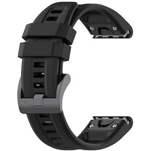 Til Garmin Epix Gen2 22 mm silikone ensfarvet urrem Black