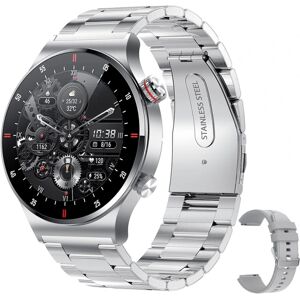 QW33 smart ur nyt Bluetooth call herre fuld berøringsskærm sport Bluetooth qw33 smart watch-AA Silver+Silver Three Plants