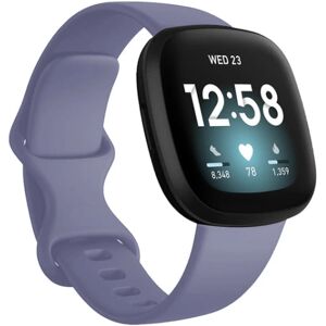 Apple Farverig armbånd håndledsrem til Fitbit Versa 3 ur Soft Band Correa til Fitbit Sense Versa3 urrem tilbehør Blå grå Blue grey S