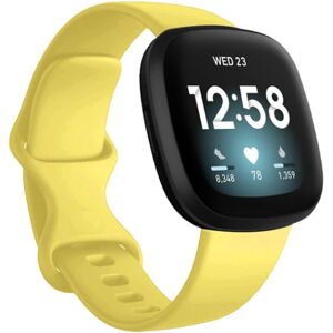 Apple Farverig armbånd håndledsrem til Fitbit Versa 3 ur Soft Band Correa til Fitbit Sense Versa3 urrem tilbehør Lysegul Light yellow L