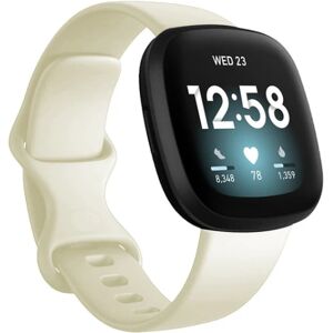 Apple Farverigt armbånd til Fitbit Versa 3 ur Soft Band Correa til Fitbit Sense Versa3 urbånd tilbehør Beige Beige S