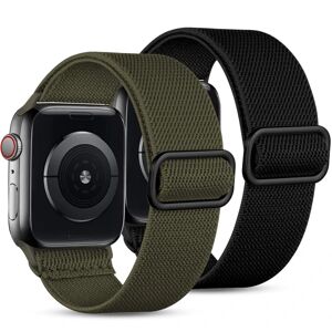 Pakke 2-rem kompatibel med Apple Watch -remmar 45 mm 44 mm 42 mm, ægla for iWatch SE Ultra Series 8 7 6 5 4 3 2 1, sort/grøn
