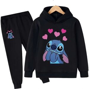 Børn Stitch Tøj Børnedragt Varm sweater Pige Hættetrøjer Pullover Sweatshirt Bukser Vinter Forår Pige Drenge Træningsdragt Sportstøj W Style 4 130CM