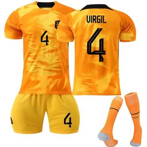 Hollandsk hold #4 Virgil Jersey fodboldtrøje jakkesæt Sportstøj 26 kids