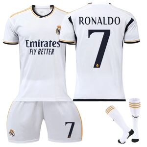 23-24 Ronaldo 7 Real Madrid Trøje Ny sæson Seneste fodboldtrøjer til voksne børn VTY Kids 26(140-150cm)