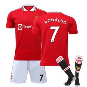 22-23 Manchester City FC Hjemme Ronaldo 7 T-shirt til børn 24（140-145cm)