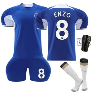 23-24 Chelsea hjemmefodboldtræningssæt #8 Enzo Kids 26(140-150CM)
