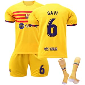 No.6 Gavi 22-23 Barcelona trøje Ude Fodbold tøj - Perfet Kids 26(140-150CM)