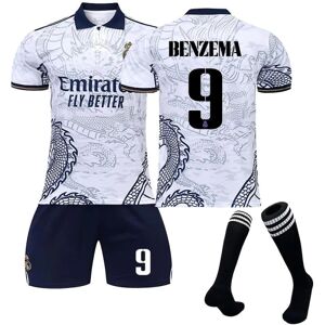 Sæson 22-23 Real Madrid Dragon Pattern Football Shirt BENZEMA 9 Kids 28(150-160CM)