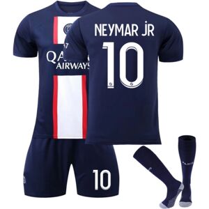 Paris 22/23 Neymar Jr fodboldtrøje T-shirts Shorts sæt til børn Blue/White 28（12-13Years）