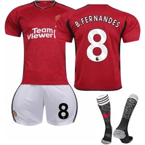 23-24 Manchester United Kids hjemmebanetrøje nr. 8 B. Fernandes 22