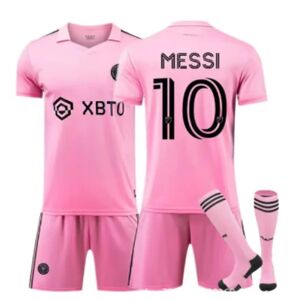Major League Soccer Messi nr. 10 Pink Miami International trøje Hjemme Voksen fodboldtrøje til børn 140 cm