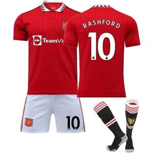 22-23 Manchester United Fotbollströja Kits Vuxen fotbollströja Adult Kids nyeste RASHFORD 10 Kids 26(140-150)