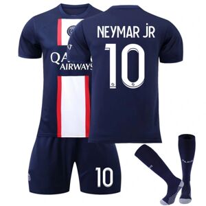 Goodies Paris 22/23 Fodboldsæt Børn Hjemmetræning T-shirt shorts jakkesæt Voksen Børn Nyeste fodboldtrøjer NEYMAR JR 10 Kids 22(120-130CM)