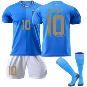 Goodies Italien 22/23 Hjemmetrøje World Cup Insigne #10 Fodboldtrøje T-shirt shorts sæt Fodbold 3-delt sæt til børn Voksne Kids 24(130-140cm)