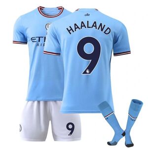 Goodies Manchester City trøje 22-23 Fodboldtrøje Mci trøje nyeste HAALAND 9 Kids 24(130-140)