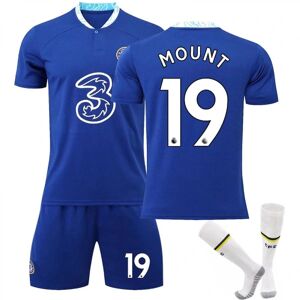 22-23 Chelsea Home fodboldtrøje til børn Træningsdragt - No.19 Mount Kids 26(140-150CM)