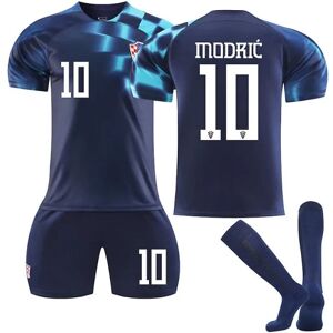 Galaxy Kroatien Bortröja World Cup 2022/23 Modri#10 Fotbollströja T-shirt Shorts Kit Fotboll 3-delade sæt til barn Vuxna Kids 28(150-160cm)