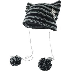 Grunge Beanies Hæklede Strikkede Huer Til Kvinder Piger Ræve Kat Øre Goth Emo Alt Y2k Tilbehør Grunge Tøj