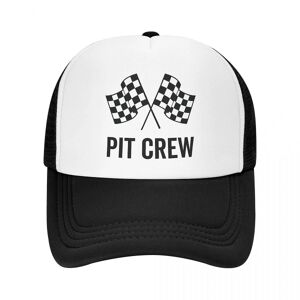 Mode Racerbil Pit Crew Ternet flag Baseballkasket Til Mænd Kvinder Justerbar Racing Sport Trucker Hat Sport White Trucker Hat