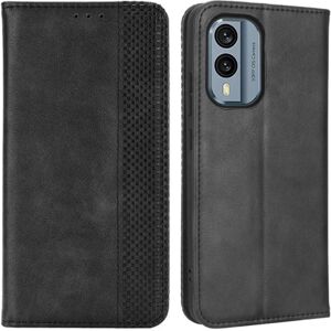 MTK Nokia X30 5G Stand Telefonetui Fuld Beskyttelse Pung Cover - Sor Black