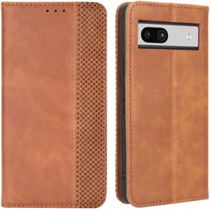 MTK Google Pixel 7a Stand Telefontaske Fuld Beskyttelse Pung Cover - Brown