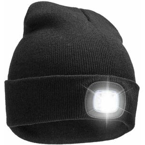 SiGN Beanie med LED-lampe USB - black