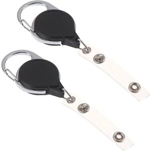 2-PACK Udtrækkelig ID-holder (nøgleholder) Yo-yo funktion black