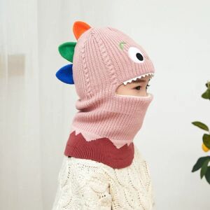 Vinter Strik Hue Barn Piger Øreklap Caps PINK DINOSAUR DINOSAUR Pink Dinosaur-Dinosaur