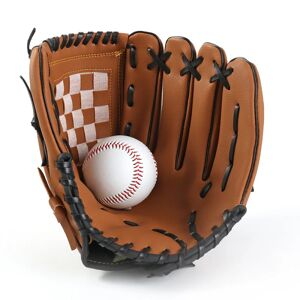 WINE Udendørs sport baseball handske PU læder batting handsker brown 9.5 inch