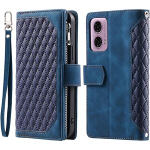 SKALO Motorola Moto G04 Big Wallet Quilted Flip Cover - Blå Blue