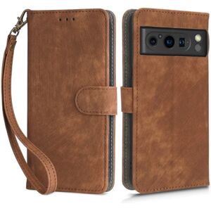 SKALO Google Pixel 8 Pro Flip Cover m. pung i PU-læder - Brun Brown